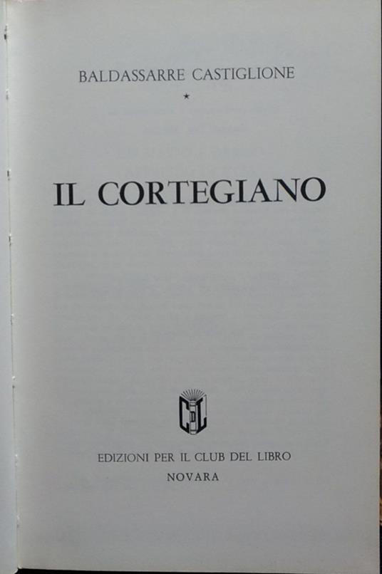 Il cortegiano - Baldassarre Castiglione - copertina