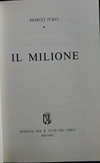 Il milione - Marco Polo - copertina