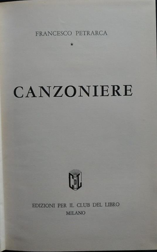 Canzoniere - Francesco Petrarca - copertina