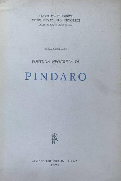 Fortuna neogreca di Pindaro - Anna Gentilini - copertina
