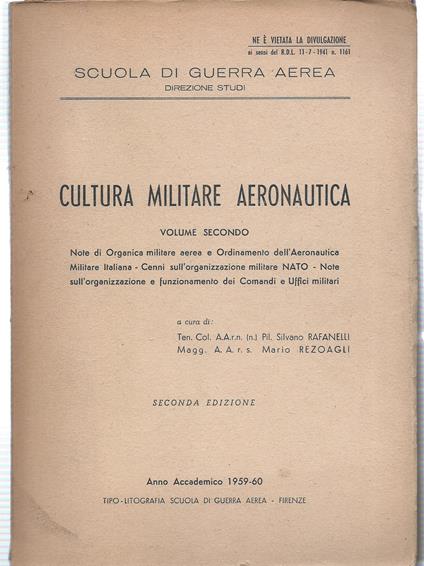 Cultura militare aeronautica - Volume secondo - copertina