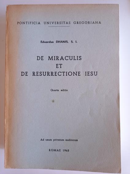 De miraculis et de resurrectione Iesu - copertina