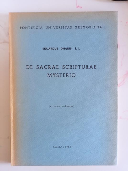 De sacrae scripturae mysterio - copertina