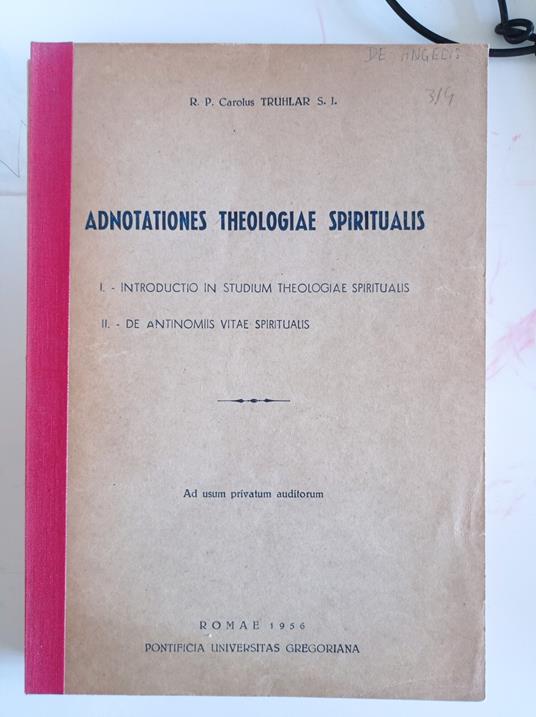 Adnotationes Itheologiae Spiritualis - copertina