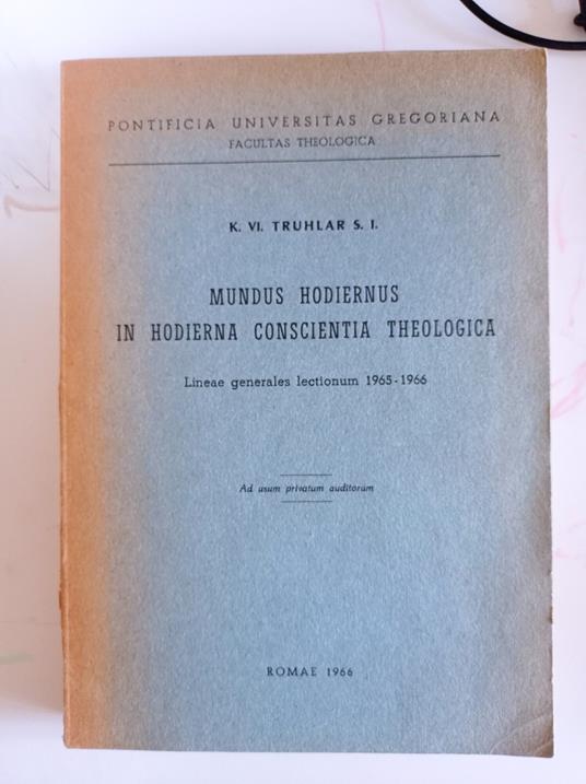 Mundus Hodiernus In Hodierna Conscientia Theologica - copertina