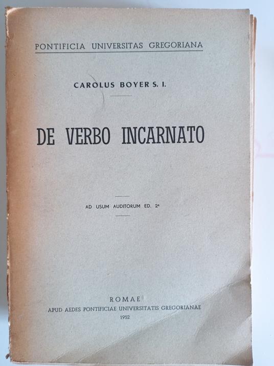 De verbo incarnato - copertina