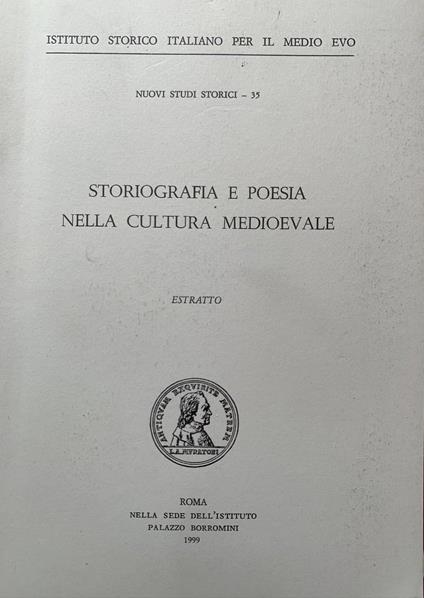 Storiografia e poesia nella cultura medioevale. Estratto - Ludovico Gatto - copertina