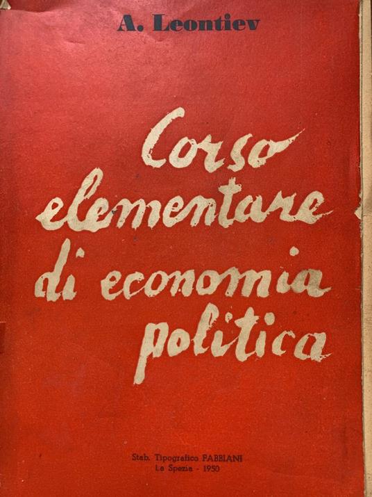 Corso elementare di economia politica - copertina