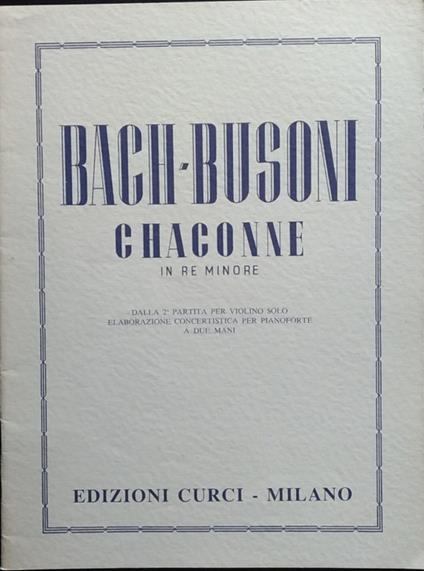 Chaconne in re minore - S. J. Weiner - copertina