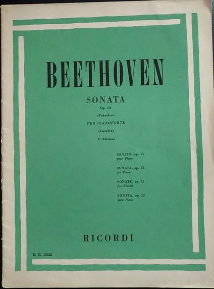 Sonata. Op. 13 "Patetica" per pianoforte - Ludwig van Beethoven - copertina