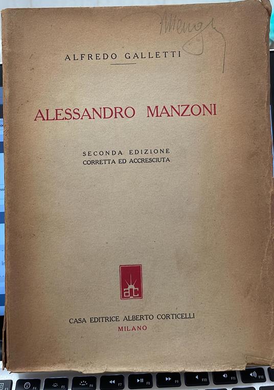 Alessandro Manzoni - Alfredo Galletti - copertina