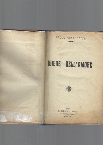 Igiene Dell'Amore - Paolo Mantegazza - copertina