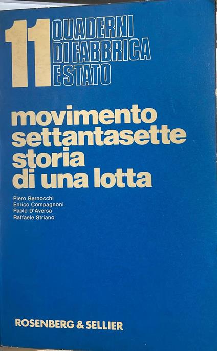 Movimento settantasette storia di una lotta - copertina