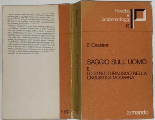 Saggio sull'uomo e lo stutturalismo nella linguistica moderna - Ernst Cassirer - copertina