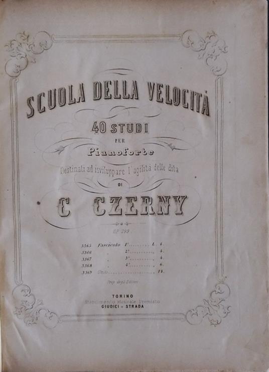 Scuole della velocità. 40 studi per pianoforte - Carl Czerny - copertina