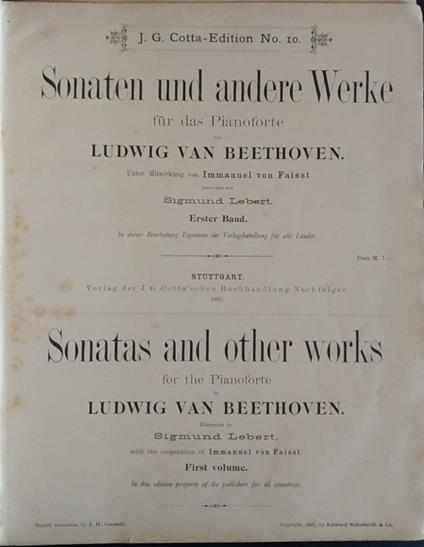 Sonatas and other works for the pianoforte. First volume - Ludwig van Beethoven - copertina