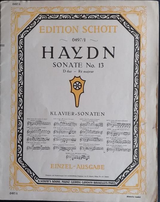 Sonate No. 13 - Franz J. Haydn - copertina