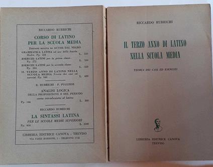 Il terzo anno di latino nella scuola media. Teoria dei casi ed esercizi - Riccardo Rubrichi - copertina