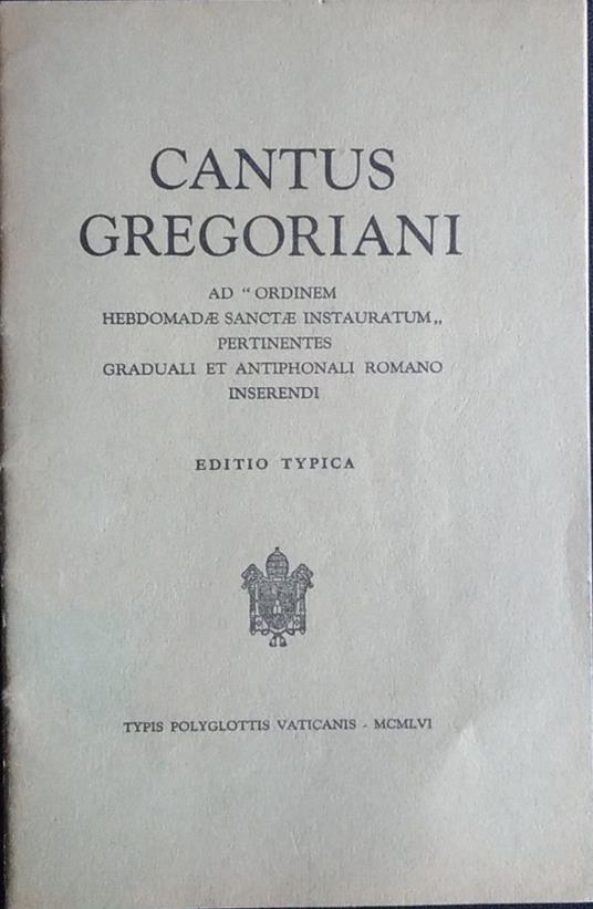 Cantus gregoriani - copertina