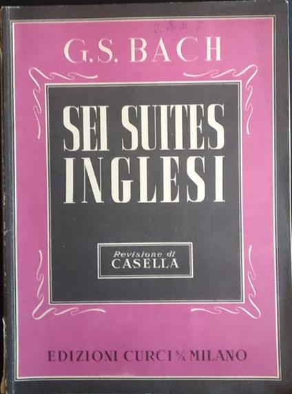 6 suites cosidette "inglesi" per pianoforte - S. J. Weiner - copertina