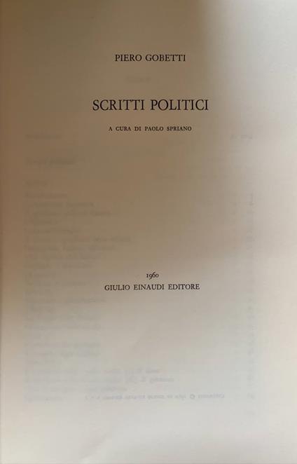 Scritti politici - Piero Gobetti - copertina