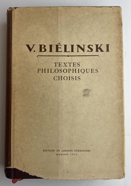 Textes philosophiques choisis - Vissarion Bielinski - copertina