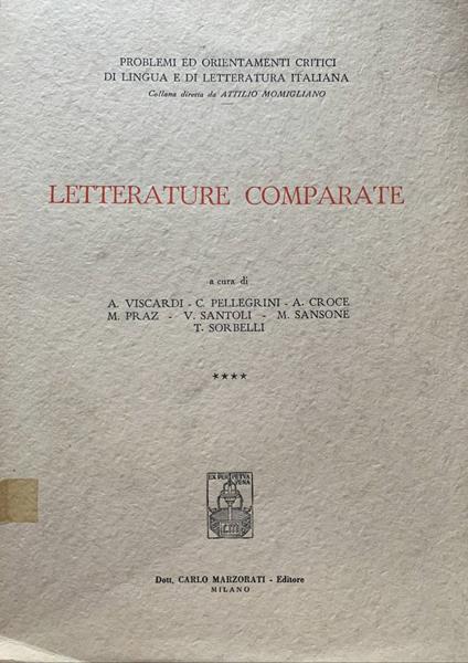 Letterature comparate - copertina