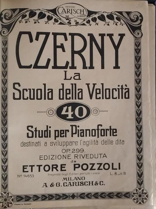 La scuola della velocità - Carl Czerny - copertina