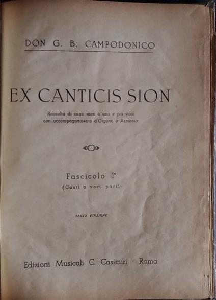 Ex Canticis Sion - copertina