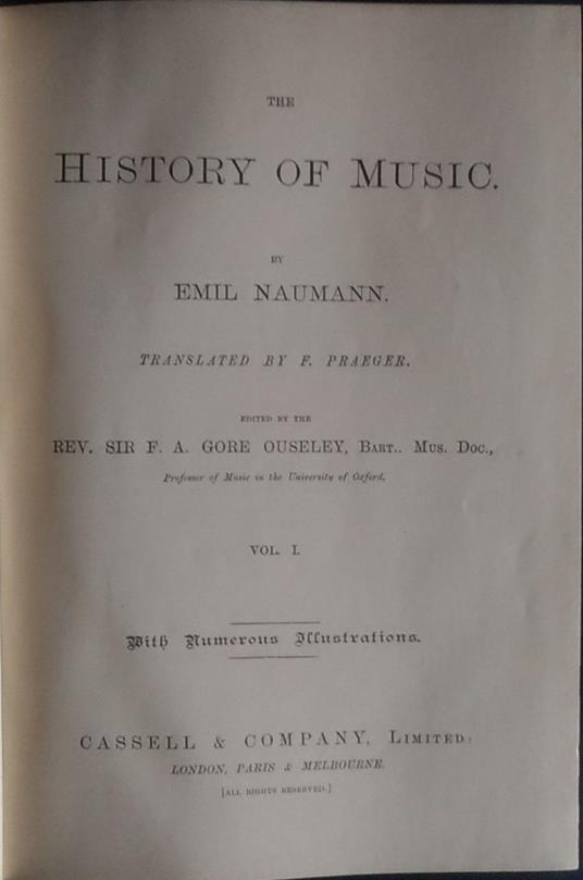 The history of music. Vol. I e vol. II - Emil Naumann - copertina