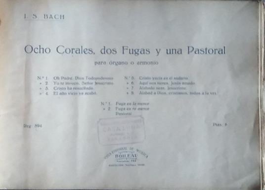 Ocho Corales, dos Fugas y una Pastoral - S. J. Weiner - copertina