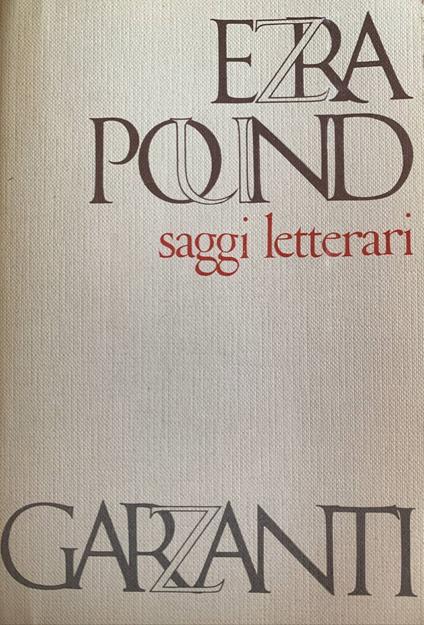 Saggi letterari - Ezra Pound - copertina