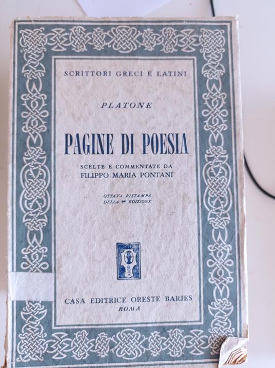 Pagine di poesia - Platone - copertina