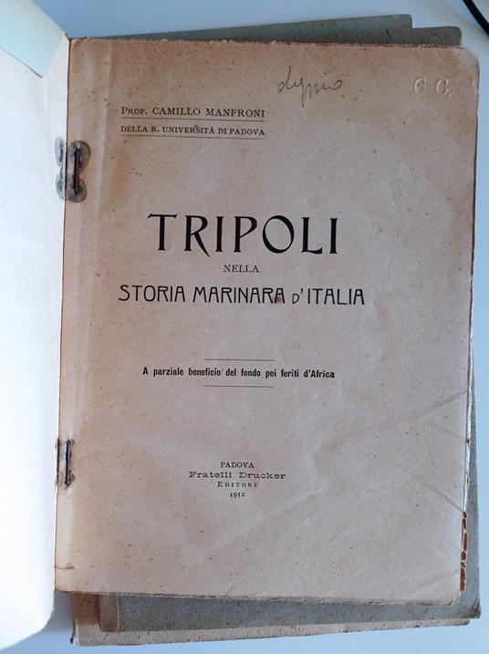 Tripoli nella storia marinara d'Italia - Camillo Manfroni - copertina