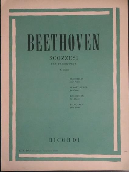 Scozzesi per pianoforte - Ludwig van Beethoven - copertina