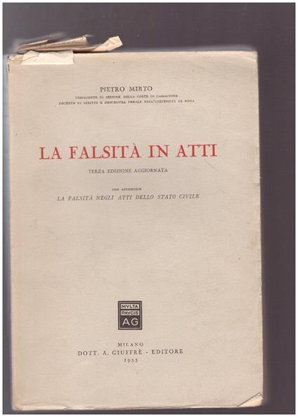 La falsità in atti - Pietro Mirto - copertina