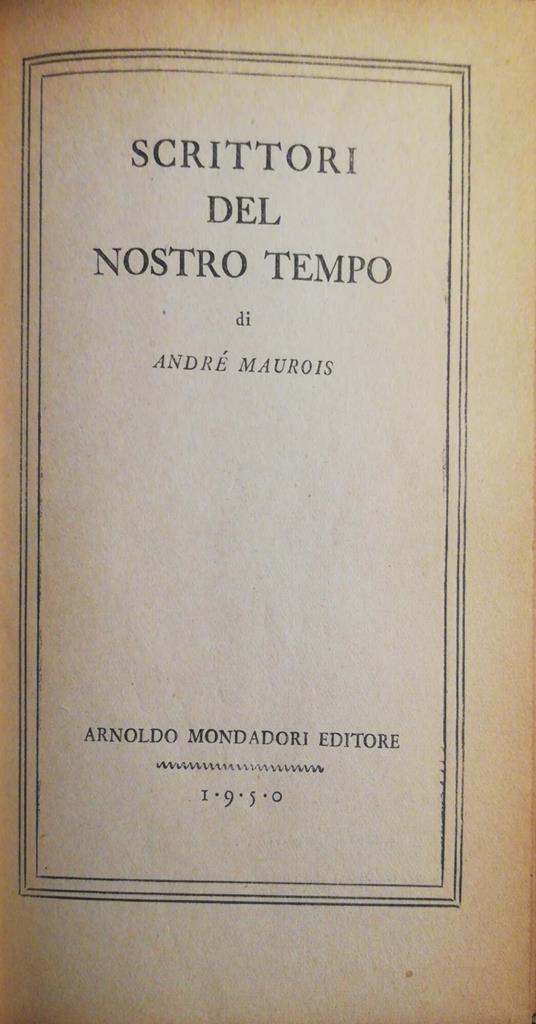 Scrittori del nostro tempo - André Maurois - copertina