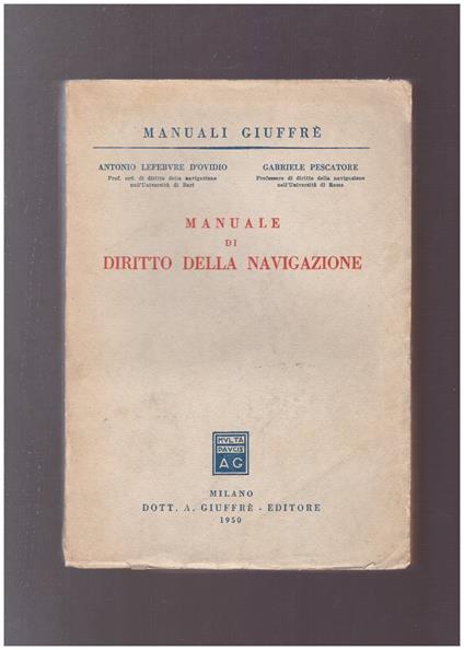 Manuale di diritto della navigazione - copertina