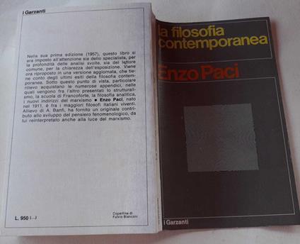 La filosofia contemporanea - Enzo Paci - copertina