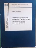 Studi del Novecento sulla critica letteraria e le poetiche del Barocco