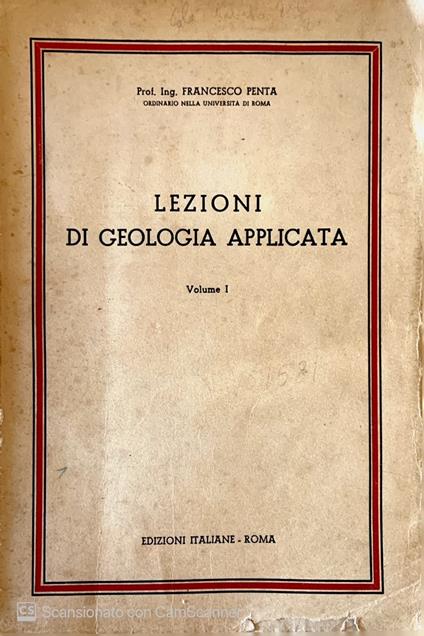 Lezioni di geologia applicata. Vol. 1 - Francesco Tenuta - copertina