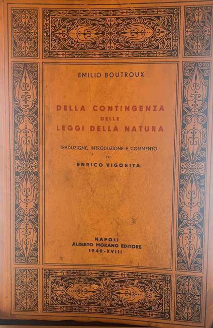 Della contingenza delle leggi della natura - Emile Boutroux - copertina