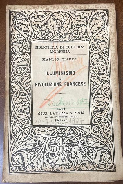 Illuminismo e rivoluzione francese - Manlio Ciardo - copertina