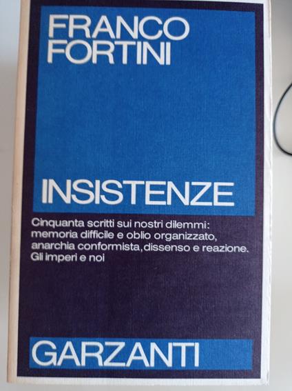 Insistenze - Franco Fortini - copertina