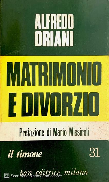 Matrimonio e divorzio - Alfredo Oriani - copertina