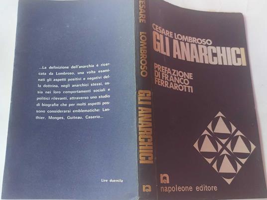 Gli anarchici - Cesare Lombroso - copertina
