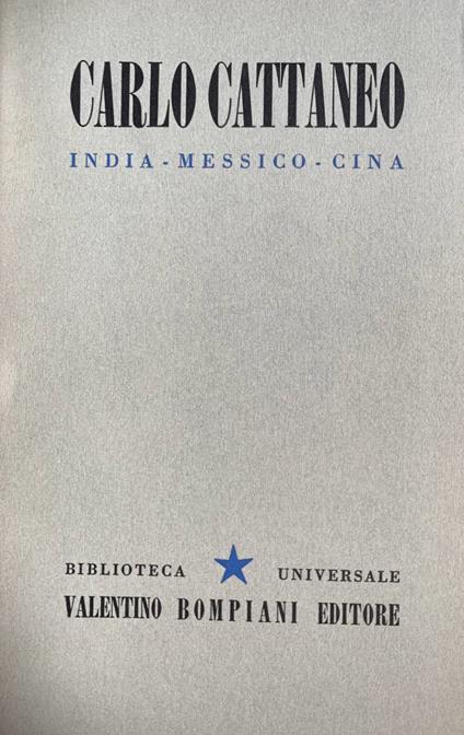 India - Messico - Cina - Carlo Cattaneo - copertina