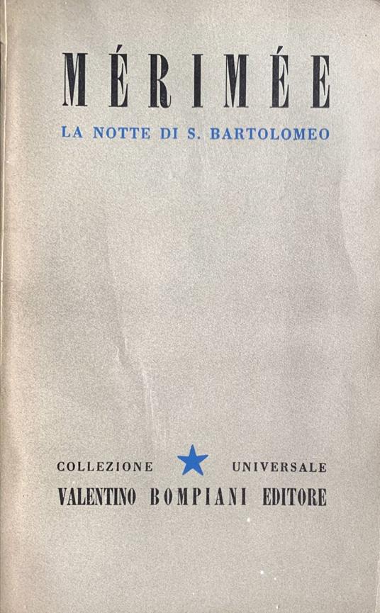 La notte di S. Bartolomeo - Prosper Mérimée - copertina