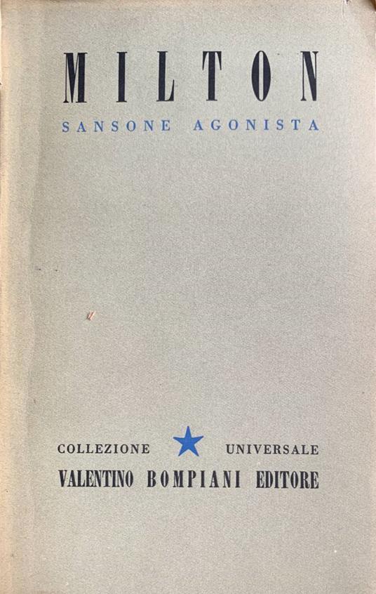 Sansone agonista - John Milton - copertina