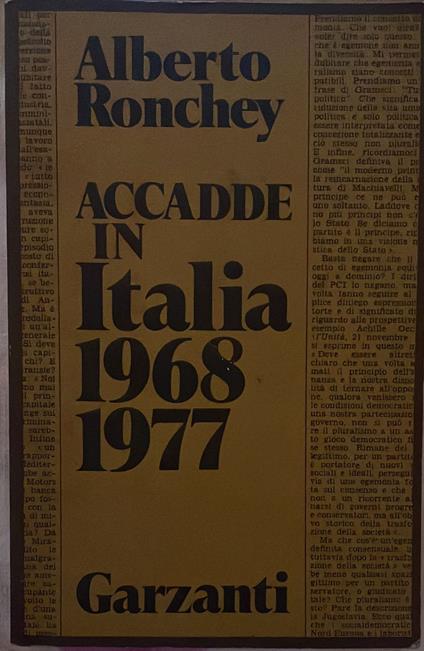 Accadde in Italia 1968-1977 - Alberto Ronchey - copertina